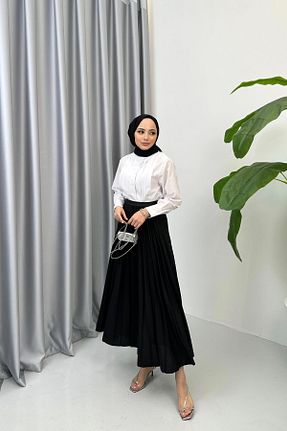 پیراهن سفید زنانه یقه پیراهنی QUQA - کد 865427555