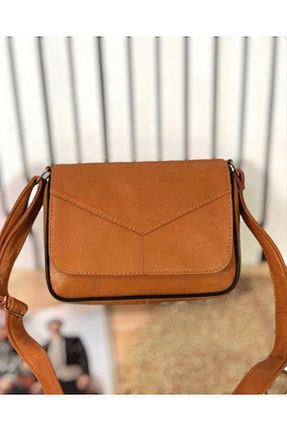 کیف دوشی قهوه ای زنانه چرم خالص TopTrendy - کد 107381870
