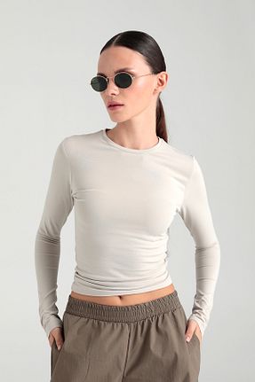 بلوز بژ زنانه ساده SHEISMONO - کد 865426289
