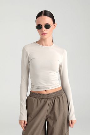 بلوز بژ زنانه ساده SHEISMONO - کد 865426289