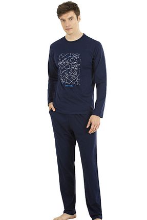 ست لباس راحتی سرمه ای مردانه چاپی Pierre Cardin - کد 765914656