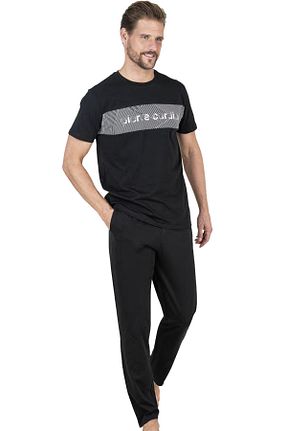 ست لباس راحتی مشکی مردانه چاپی Pierre Cardin - کد 807275738