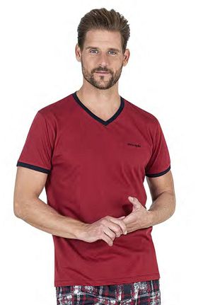 ست لباس راحتی زرشکی مردانه چاپی Pierre Cardin - کد 805830108
