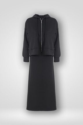 ست بالاتنه و پائین تنه مشکی زنانه بافتنی Hilal Moda - کد 865458374