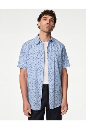 پیراهن آبی مردانه رگولار Marks & Spencer - کد 844677960