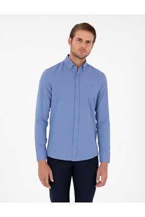 پیراهن آبی مردانه اسلیم فیت Pierre Cardin - کد 865464434