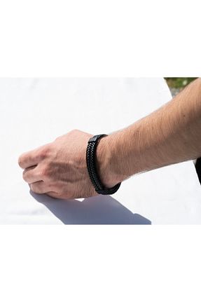 دستبند استیل (فولاد) مشکی مردانه Home - کد 865469119