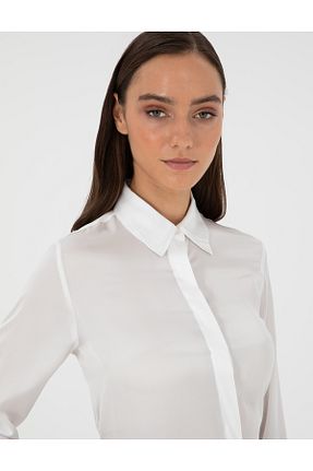 پیراهن سفید زنانه یقه پیراهنی Pierre Cardin - کد 865464579