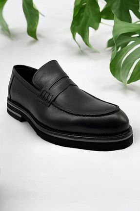کفش کژوال مشکی مردانه چرم خالص eforia - کد 865464719