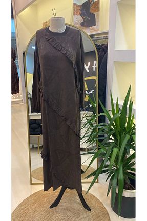 کت حجاب قهوه ای زنانه 3/4 Boy Invee - کد 865484193