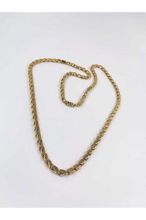 گردنبند استیل ( فولاد ) طلائی زنانه استیل ضد زنگ Wibex accessory - کد 865498708