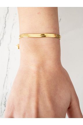 دستبند استیل (فولاد) طلائی زنانه استیل (فولاد) Pretty - کد 664343530