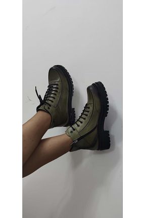 بوت / نیم بوت سبز زنانه پاشنه تخت ÇİĞDEM KUNDURA - کد 375630546