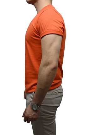 تیشرت نارنجی مردانه یقه دوچرخه HUF - کد 865512134