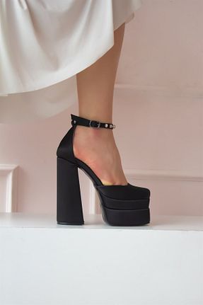 کفش پاشنه بلند کلاسیک مشکی زنانه ساتن ShoeTek - کد 263933298