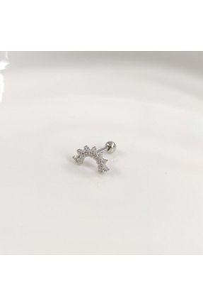 گوشواره غضروفی نقره رنگی Güler Yüzlü Silver - کد 844565849