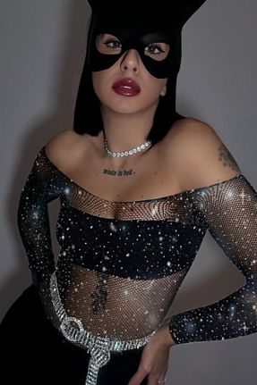 بلوز مشکی زنانه ساده Night Butik - کد 740270184