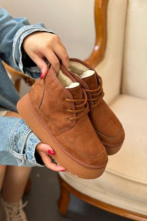 بوت / نیم بوت قهوه ای زنانه چرم مصنوعی Oksit - کد 865512188