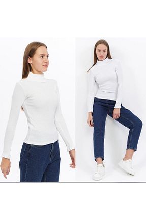 بلوز سفید زنانه ساده FASHION - کد 865545619