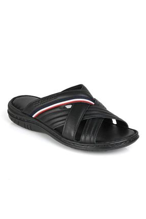 دمپائی مشکی مردانه چرم خالص U.S. Polo Assn. - کد 865541587