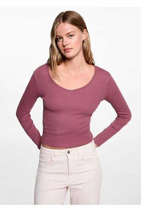 تیشرت صورتی زنانه رگولار MANGO Teen - کد 865559587