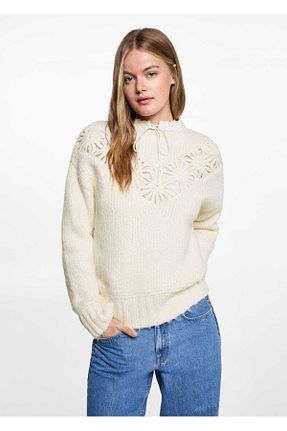 پلیور نباتی زنانه گلدار MANGO Teen - کد 865559841