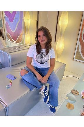 تیشرت سفید زنانه اورسایز Kalic Studio - کد 865565682