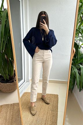 شلوار جین بژ زنانه پاچه لوله تفنگی ByCukurovaFrango - کد 902481331