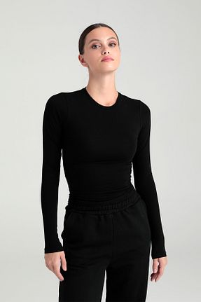 بلوز مشکی زنانه ساده SHEISMONO - کد 865769100