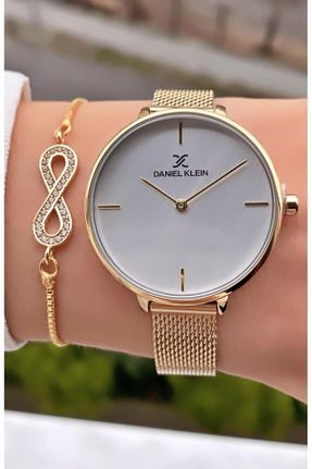 ساعت مچی طلائی زنانه 36-40 میلی متر Daniel Klein - کد 865700189