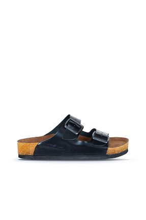 دمپائی مشکی زنانه چرم خالص Bueno Shoes - کد 147996726