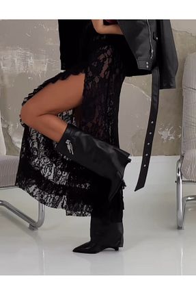 بوت / نیم بوت مشکی زنانه چرم مصنوعی FUNDA AKIN - کد 857781821
