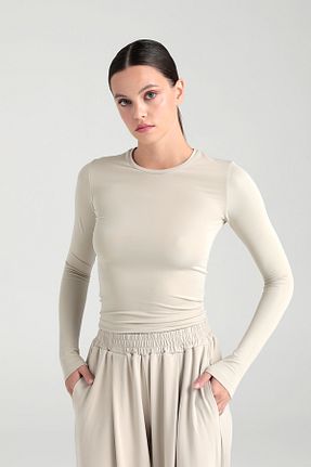 بلوز بژ زنانه ساده SHEISMONO - کد 370028327