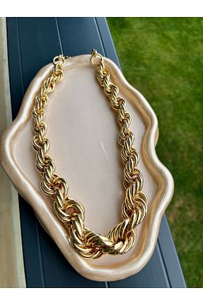 گردنبند استیل ( فولاد ) طلائی زنانه استیل ضد زنگ Parla - کد 865771302
