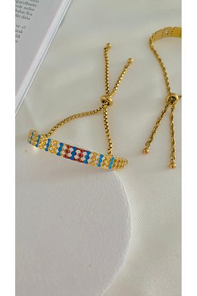 دستبند استیل (فولاد) طلائی زنانه استیل (فولاد) LUXURY JEWELRY - کد 865778610