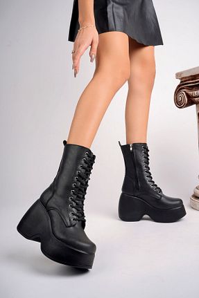 بوت / نیم بوت مشکی زنانه چرم مصنوعی epaavm - کد 865760072