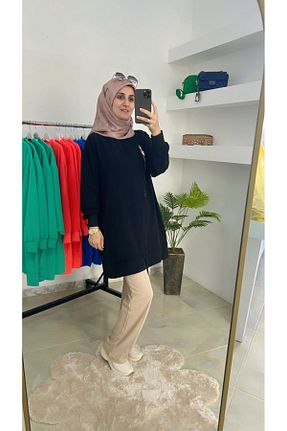 تونیک حجاب مشکی زنانه پنبه پلی استر MODA - کد 865952253
