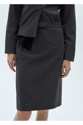 دامن طوسی زنانه الاستین MANGO - کد 859776702