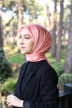 روسری صورتی پلی استر Akel - کد 865952511