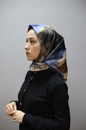 روسری قهوه ای پلی استر Akel - کد 865960286