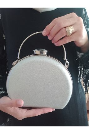 کیف مجلسی طوسی زنانه پارچه ای eflanmoda - کد 863905944