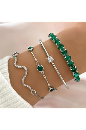 دستبند جواهر رنگی زنانه زیرکن Eloditakı - کد 866205287