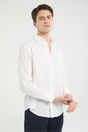 پیراهن سفید مردانه رگولار Mudo - کد 696133645
