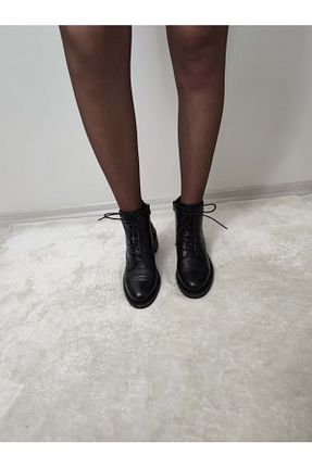 بوت / نیم بوت مشکی زنانه چرم خالص ÇİĞDEM KUNDURA - کد 804065778