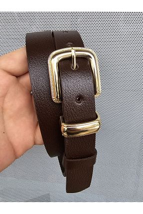 کمربند قهوه ای زنانه چرم خالص Kemerix - کد 865999024