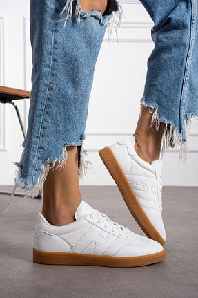 کفش اسنیکر سفید زنانه بند دار Yula Fashion Shoes - کد 866006362
