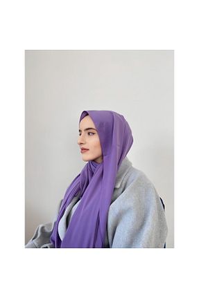 شال بنفش زنانه Medine İpeği Pasha - کد 866025900