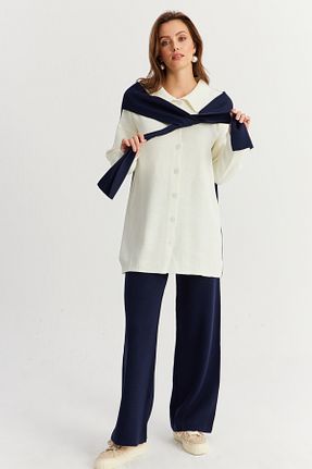 ست بالاتنه و پائین تنه آبی زنانه تریکو Cool & Modest - کد 864986244