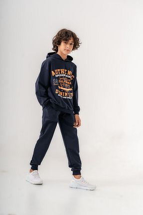 ست بالاتنه و پائین تنه سرمه ای بچه گانه بافت Mışıl Kids - کد 849920004