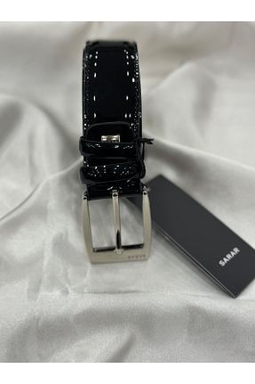 کمربند مشکی مردانه چرم خالص Sarar - کد 864793669